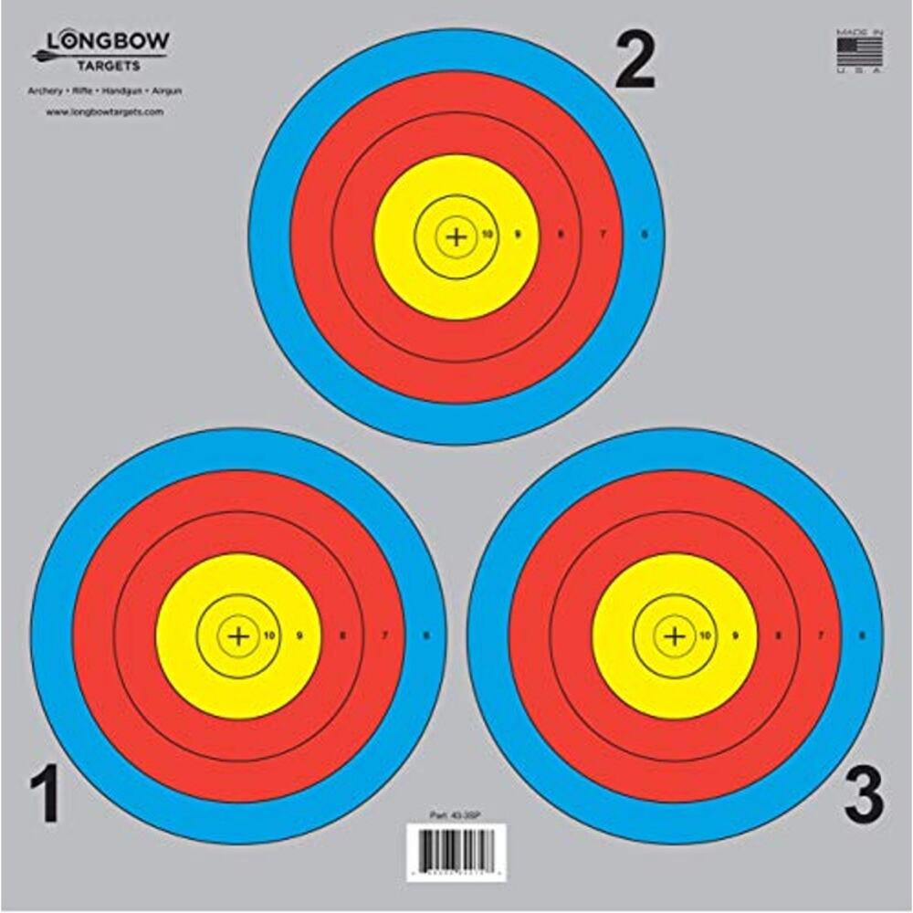 NWT Longbow Archery Vegas 3 Spot Targets Paper 8 Pack